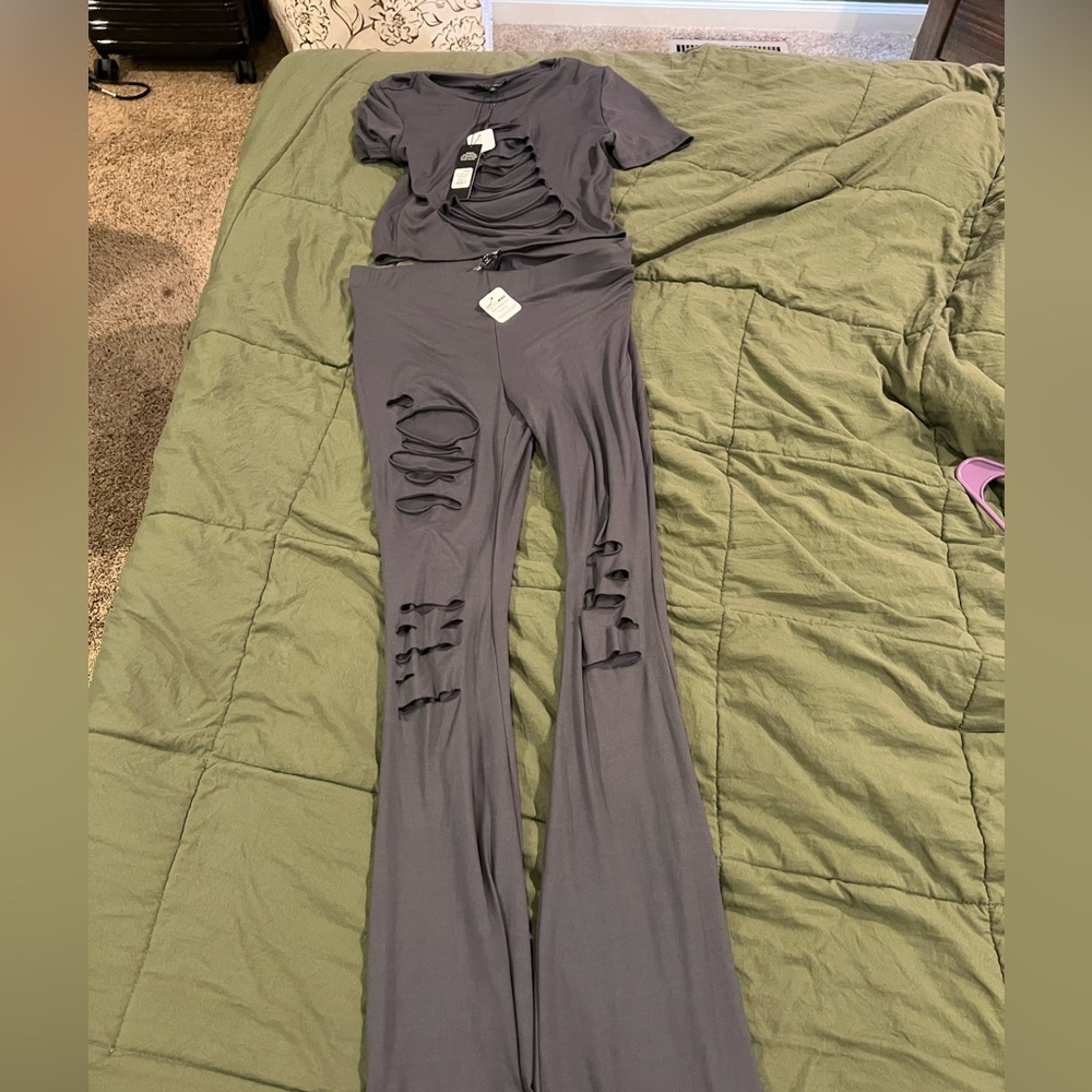 Fashion Nova Charcoal Legging Set
